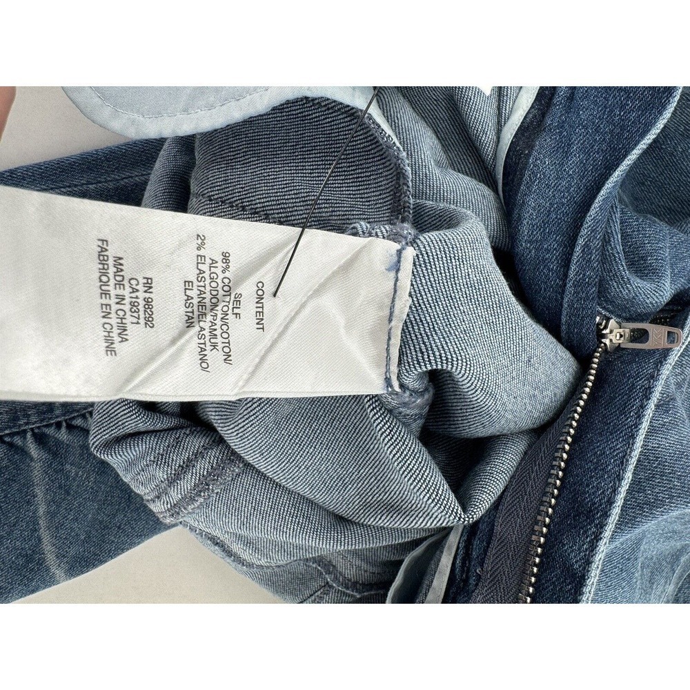 Tibi Jeans Size 6 Vintage Stone Slouchy Rouched Blue Cropped Denim Pants Women’s - Picture 13 of 16